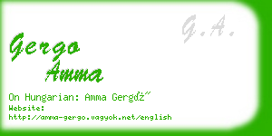 gergo amma business card